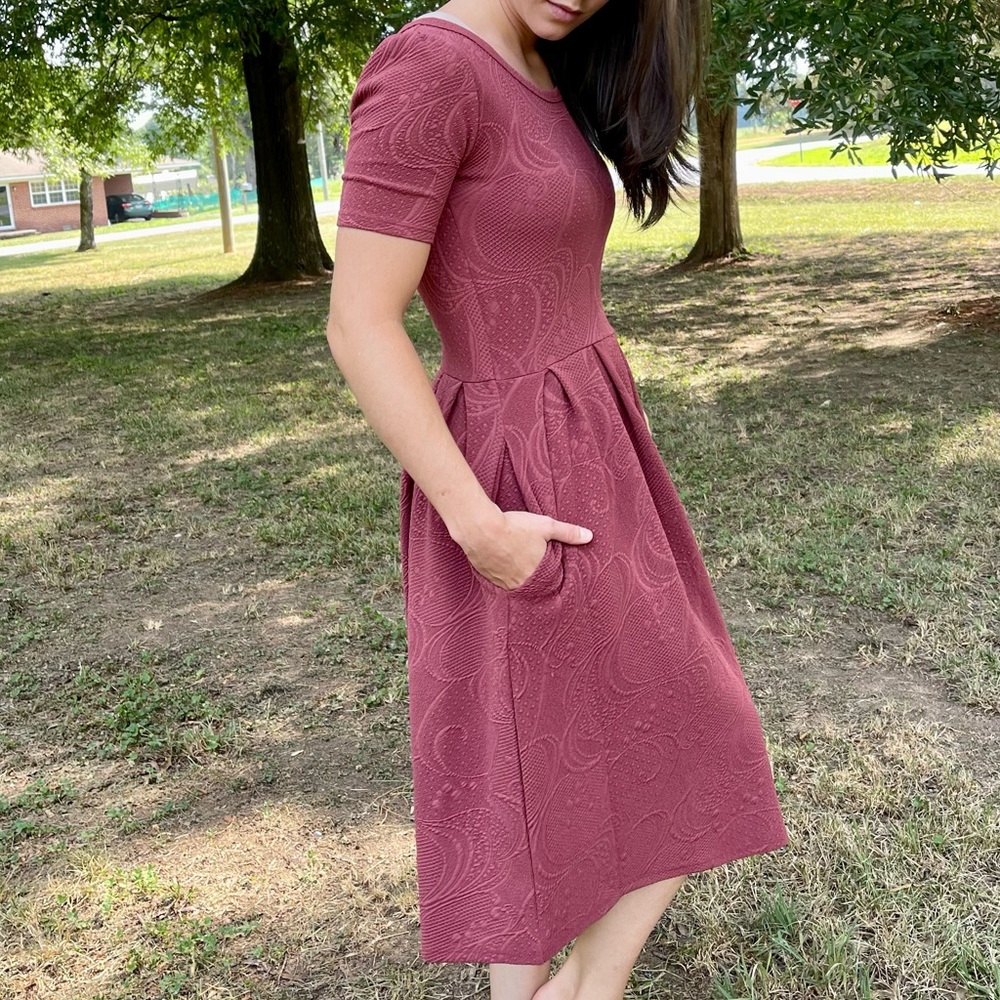 Lula Roe Burgundy Dress -Size XSmall-